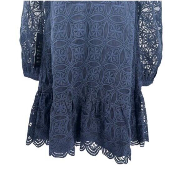 Tuckernuck NEW Navy Organza Lace Formal Palmerston Long Sleeve Mini Dress S - Picture 7 of 12